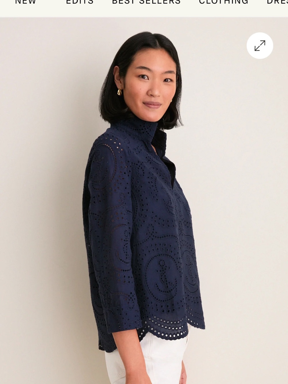 Tuckernuck Navy Eyelet Split-Neck Tunic - Picture 4 of 6
